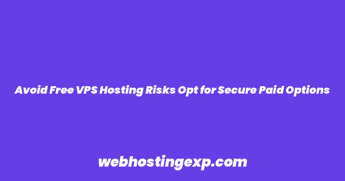 Avoid Free VPS Hosting Risks Opt for Secure Paid Options